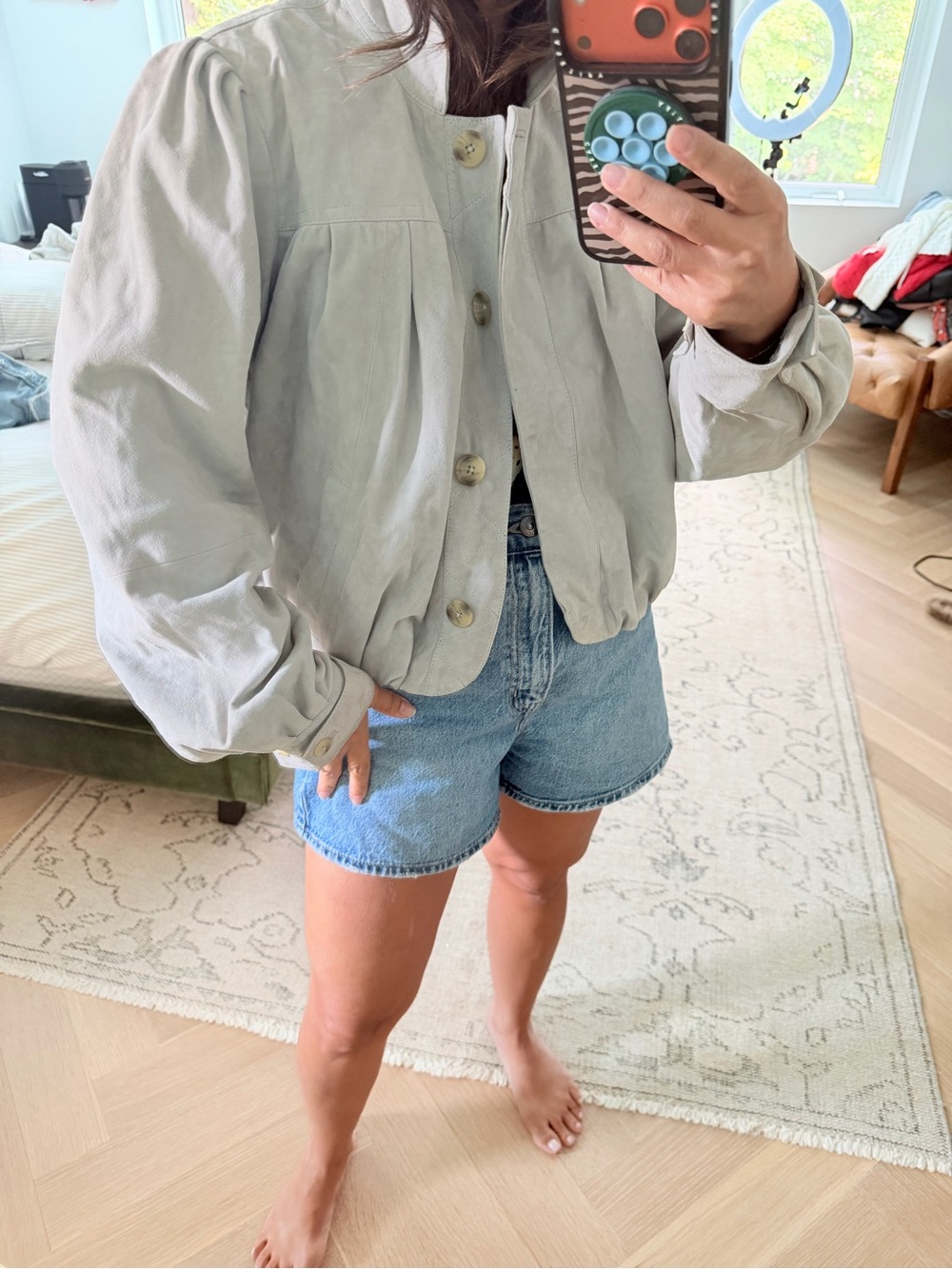 Free People Nimbus Suede Jacket/Grey